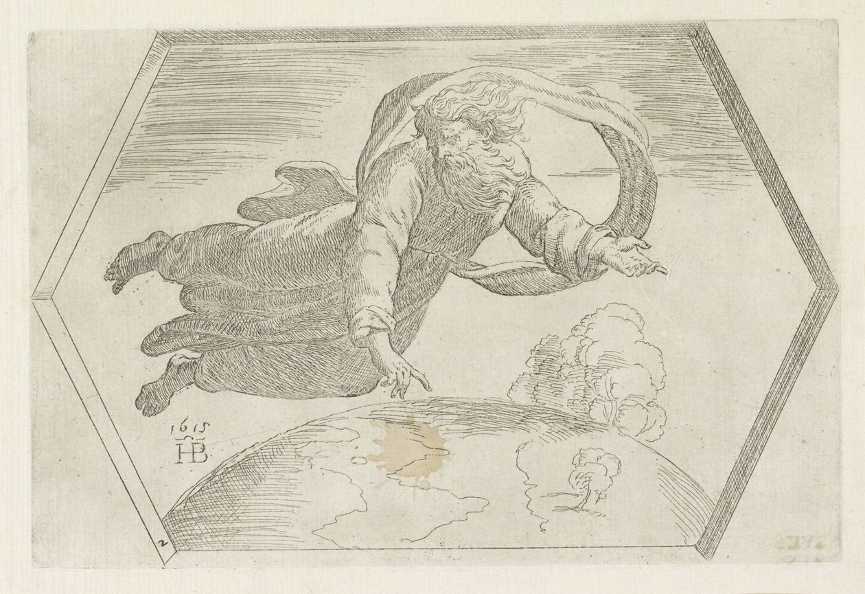 Raphael'in Loggia'sında Cennet ve Dünya Tablolarının Yaratılışı (seri başlığı) by Orazio Borgianni