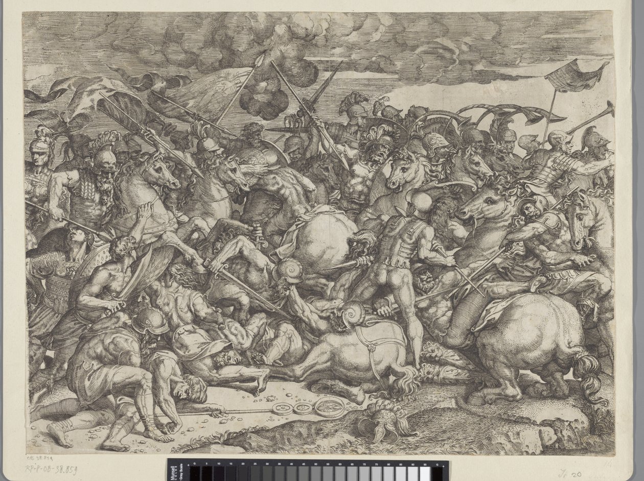 Milvian Köprüsü Savaşı by Orazio Farinati (attributed to)