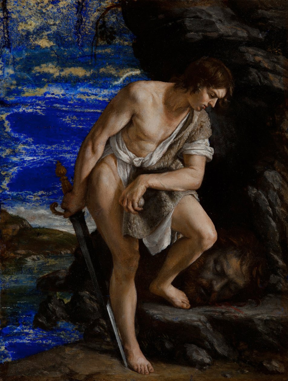 Goliath Başkanı ile David by Orazio Gentileschi