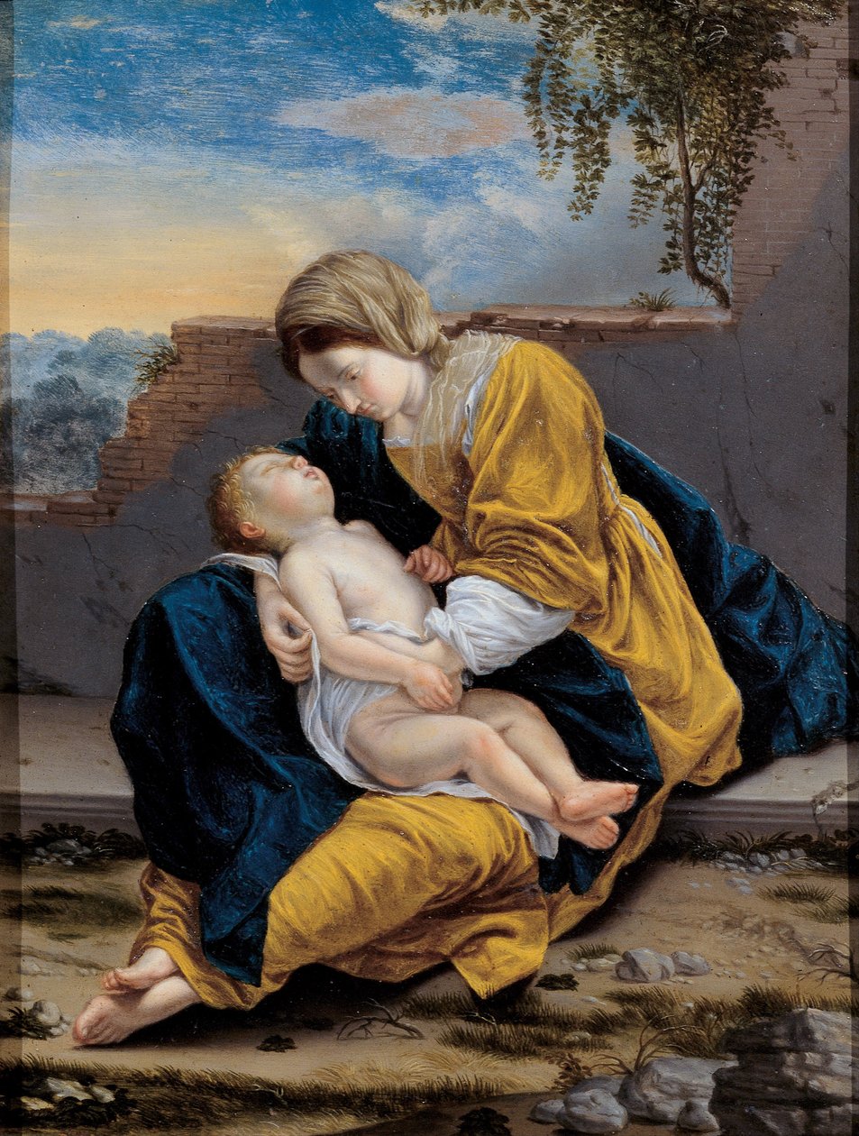 Bir manzarada Madonna ve Çocuk, 1621-1624 by Orazio Gentileschi