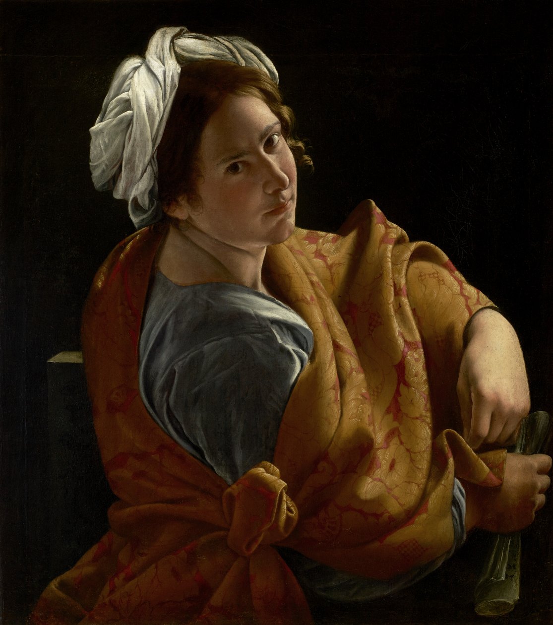 Genç Bir Kadının Sibyl Olarak Portresi, 1620 dolayları (tuval üzerine yağlı boya) by Orazio Gentileschi