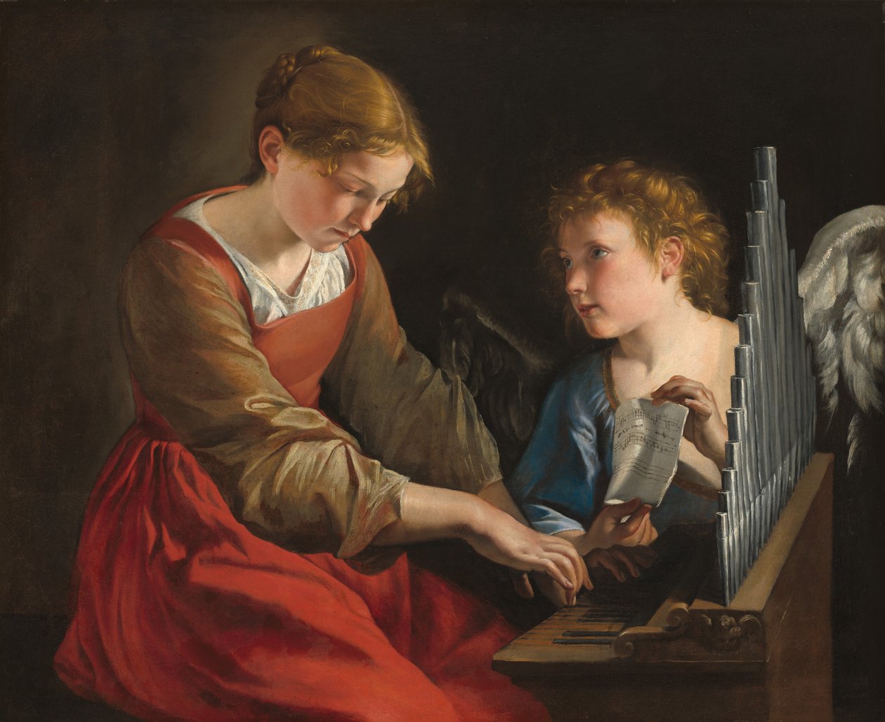 Aziz Cecilia ve Melek, c. 16171618 ve c. 16211627 by Orazio Gentileschi