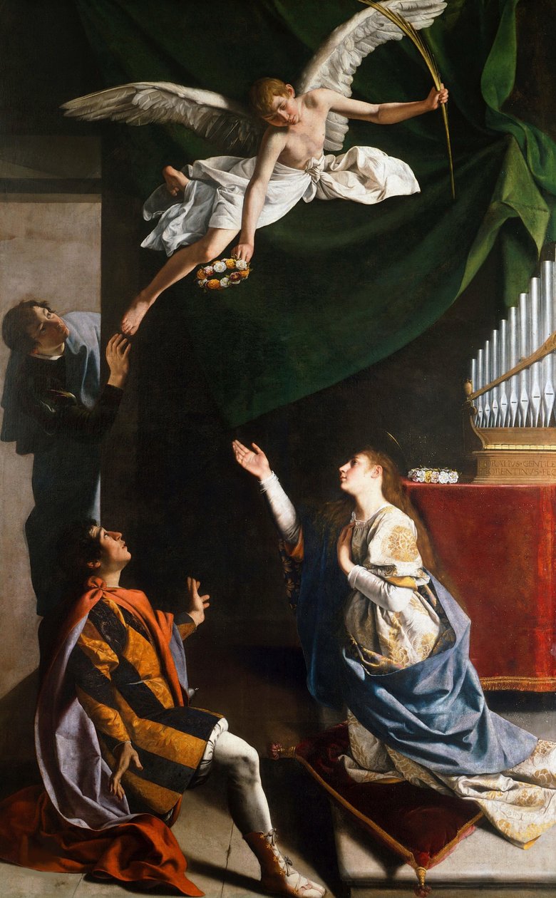 Kutsal Şehitler Cecilia, Valerian ve Tiburtius, 1606-1607. by Orazio Gentileschi