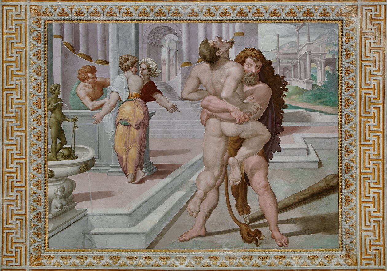 Antaeus ile savaşan Herkül, detay by Orazio Samacchini