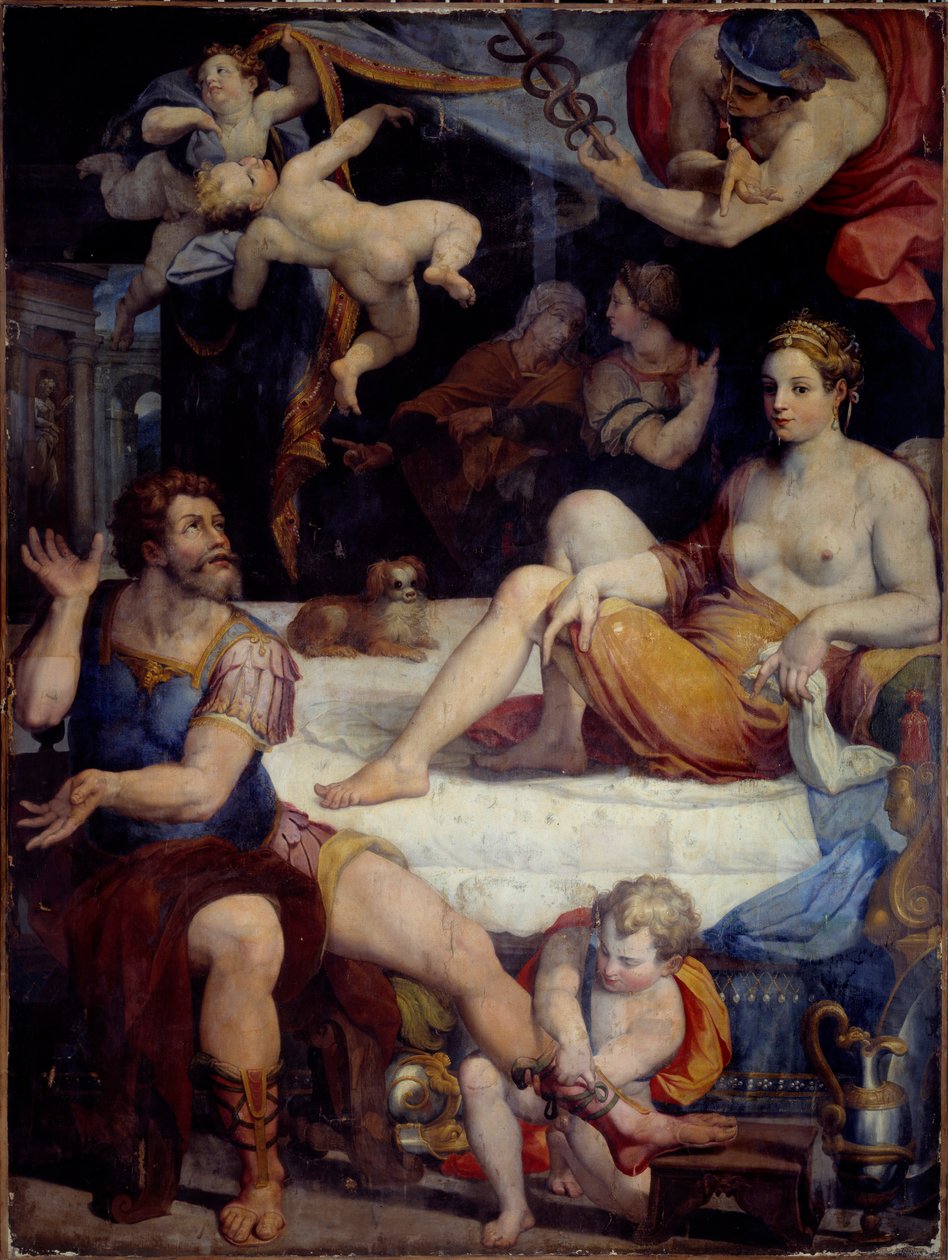 Truva Savaşı: “” Merkür, Enee'ye Didon'u terk etmesini emreder”” Orazio Samachini (1532-1577) tarafından yapılan resim 16. yüzyıl Güneşi. 2,49x1,78 m by Orazio Samachini