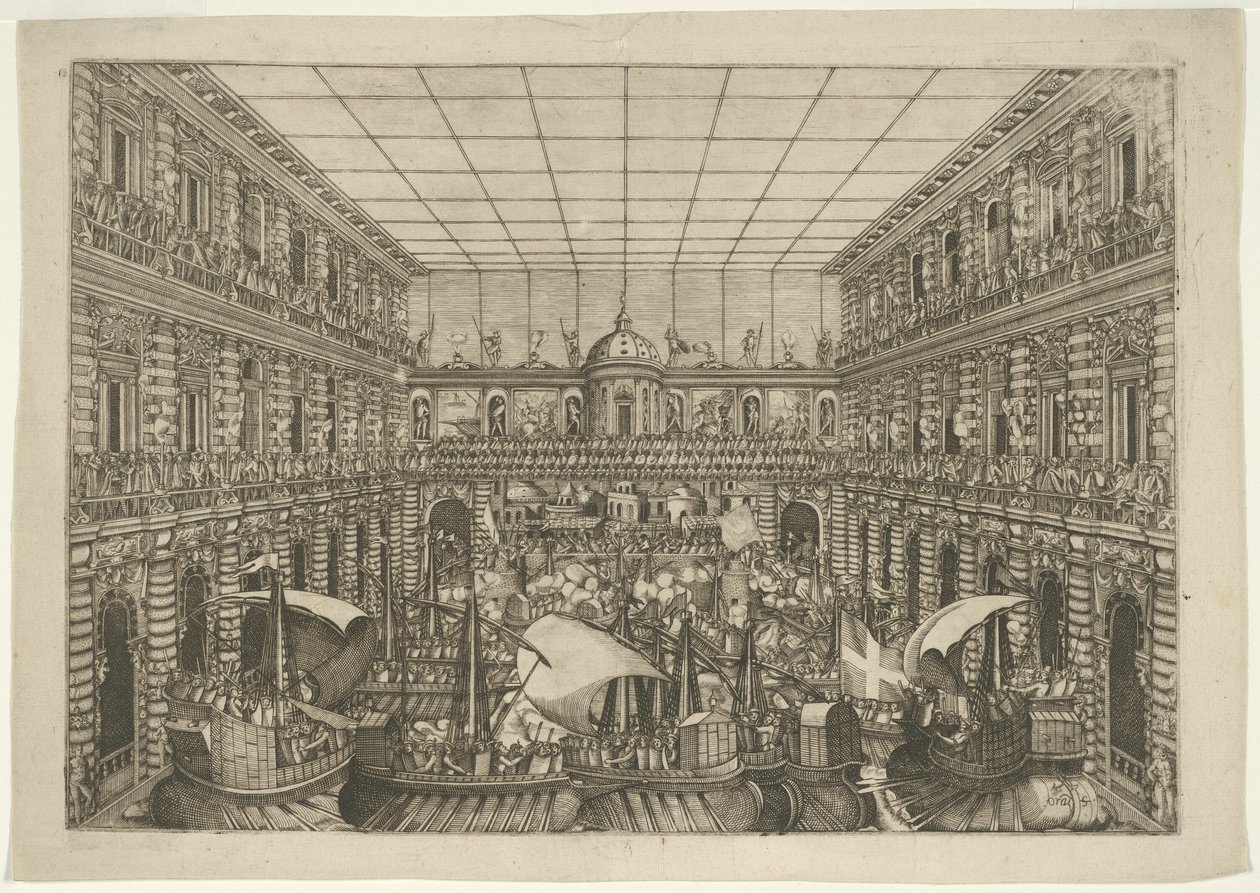 Palazzo Pitti Avlusunda Naumachia by Orazio Scarabelli