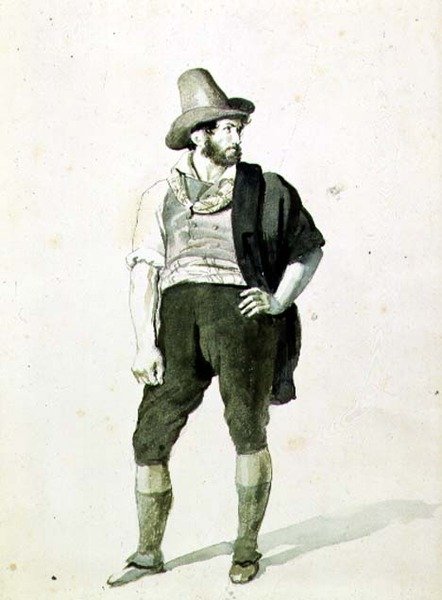 Genç İtalyan, c.1834 (suluboya) by Orest Adamovich Kiprensky
