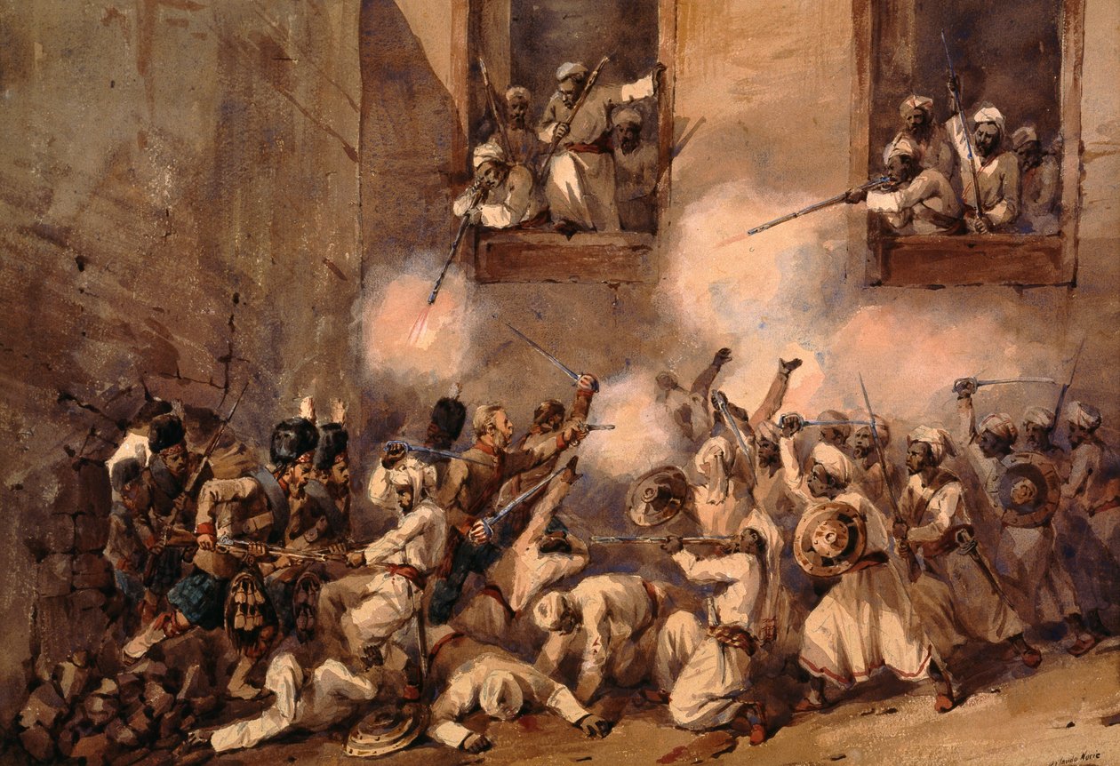 93. Highlanders, Secundrabagh'ın baskınında gediklere giriyor, Lucknow, 16 Kasım 1857 by Orlando Norie