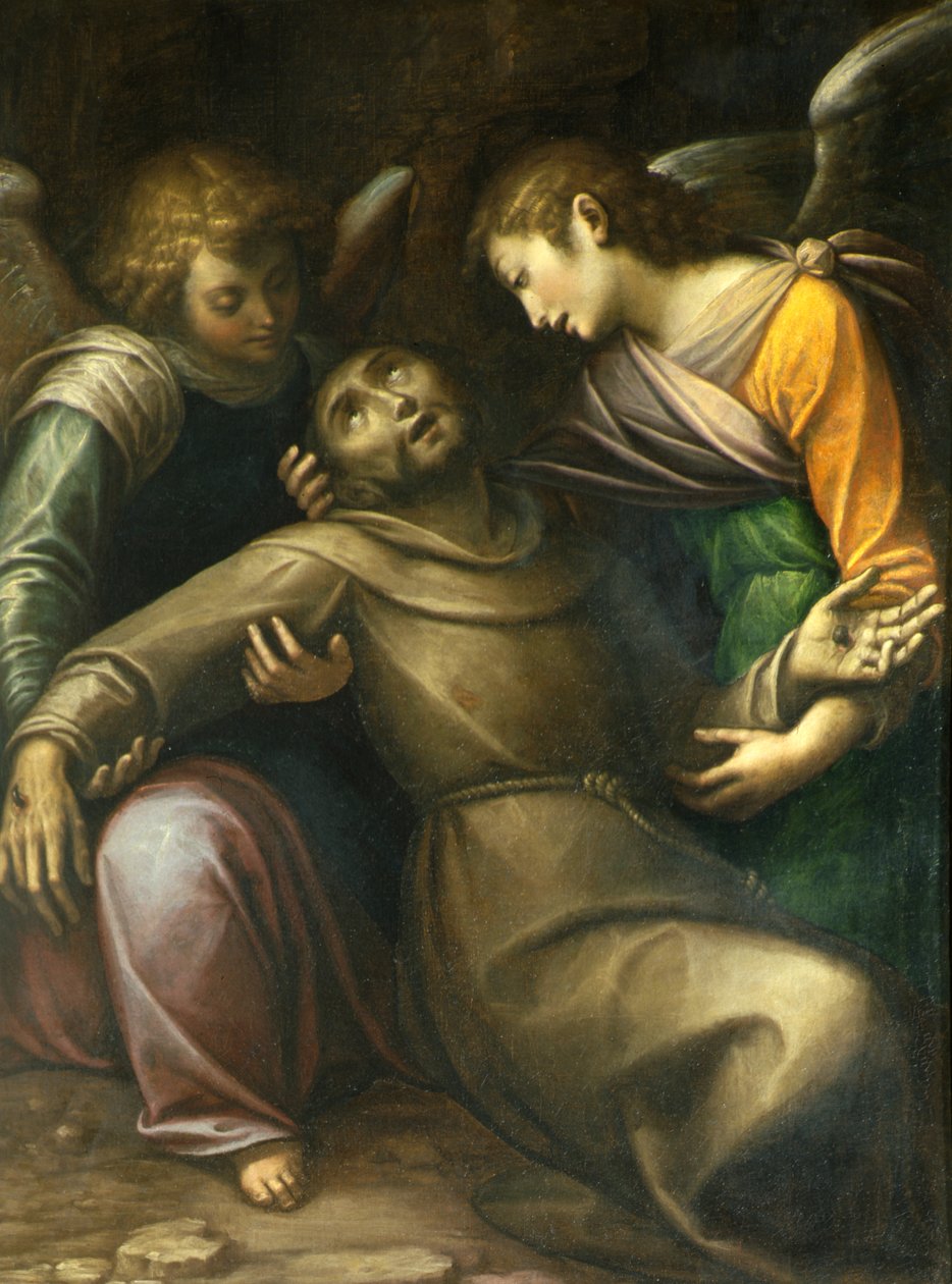 Aziz Francis iki Melek tarafından teselli edildi by Orsola Maddalena Caccia