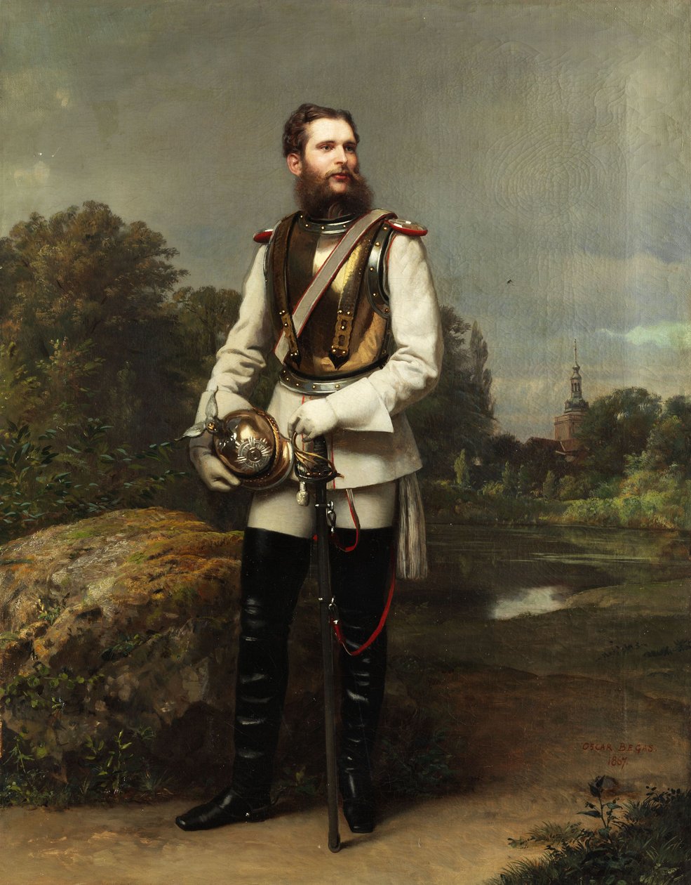 Prusya Veliaht Prensi Friedrich Wilhelm. Sağ altta "OSCAR BEGAS 1867" imzalı ve tarihli by Oscar Begas