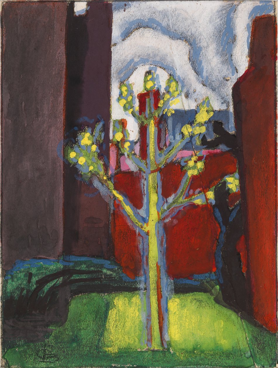 Kızıl Avluda Genç Ağaç, 1919. by Oscar Bluemner