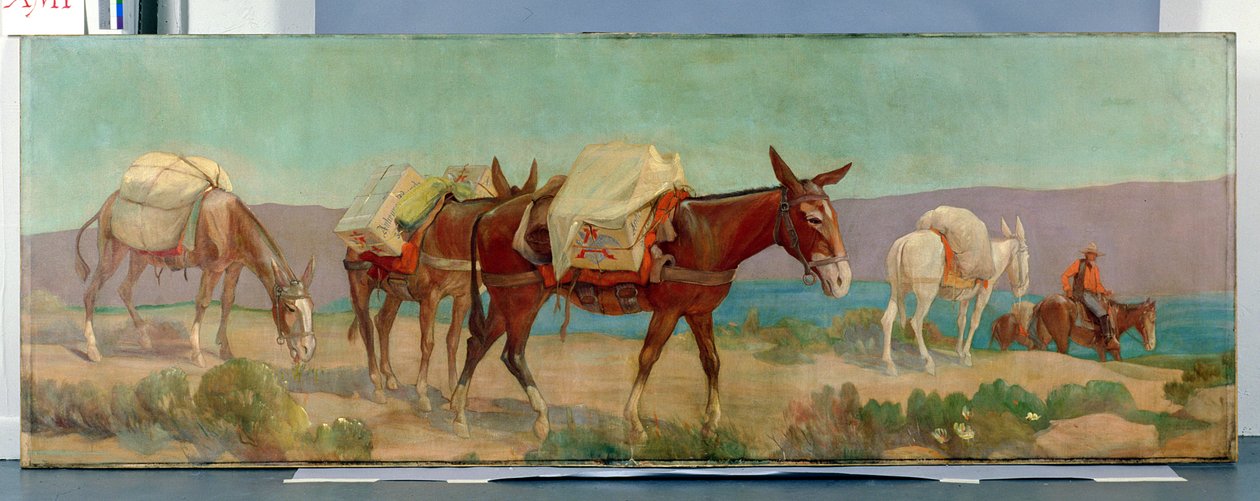 Anheuser-Busch Pack Katırları (tuval üzerine yağlıboya) by Oscar Edward Berninghaus