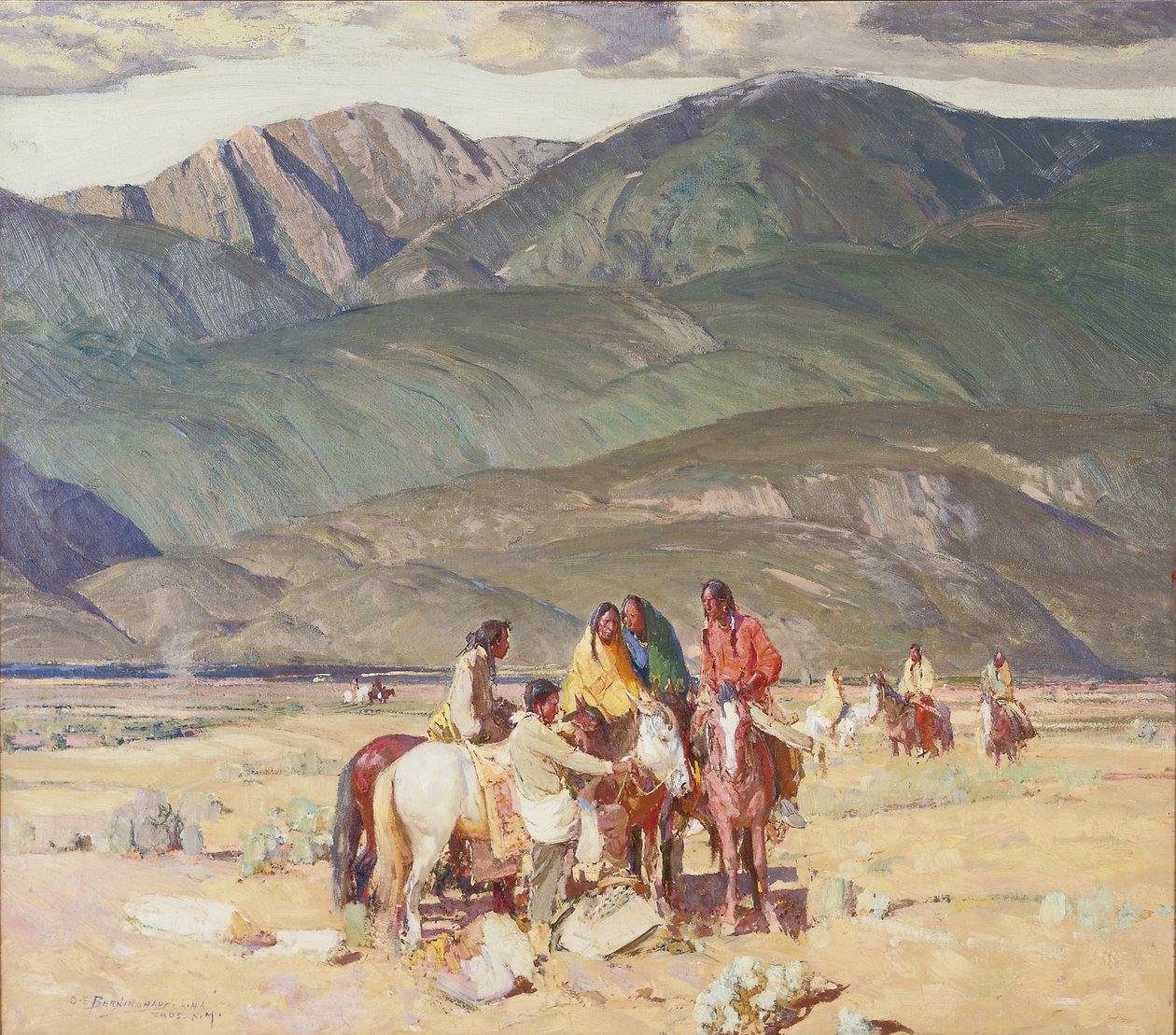 Mesa'da Taos Kızılderilileri (tuval üzerine yağlıboya) by Oscar Edward Berninghaus