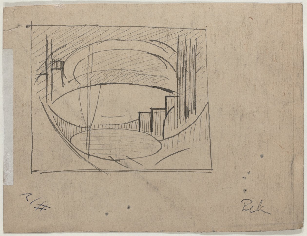 "Soho" için çalışma (verso) by Oscar F. Bluemner