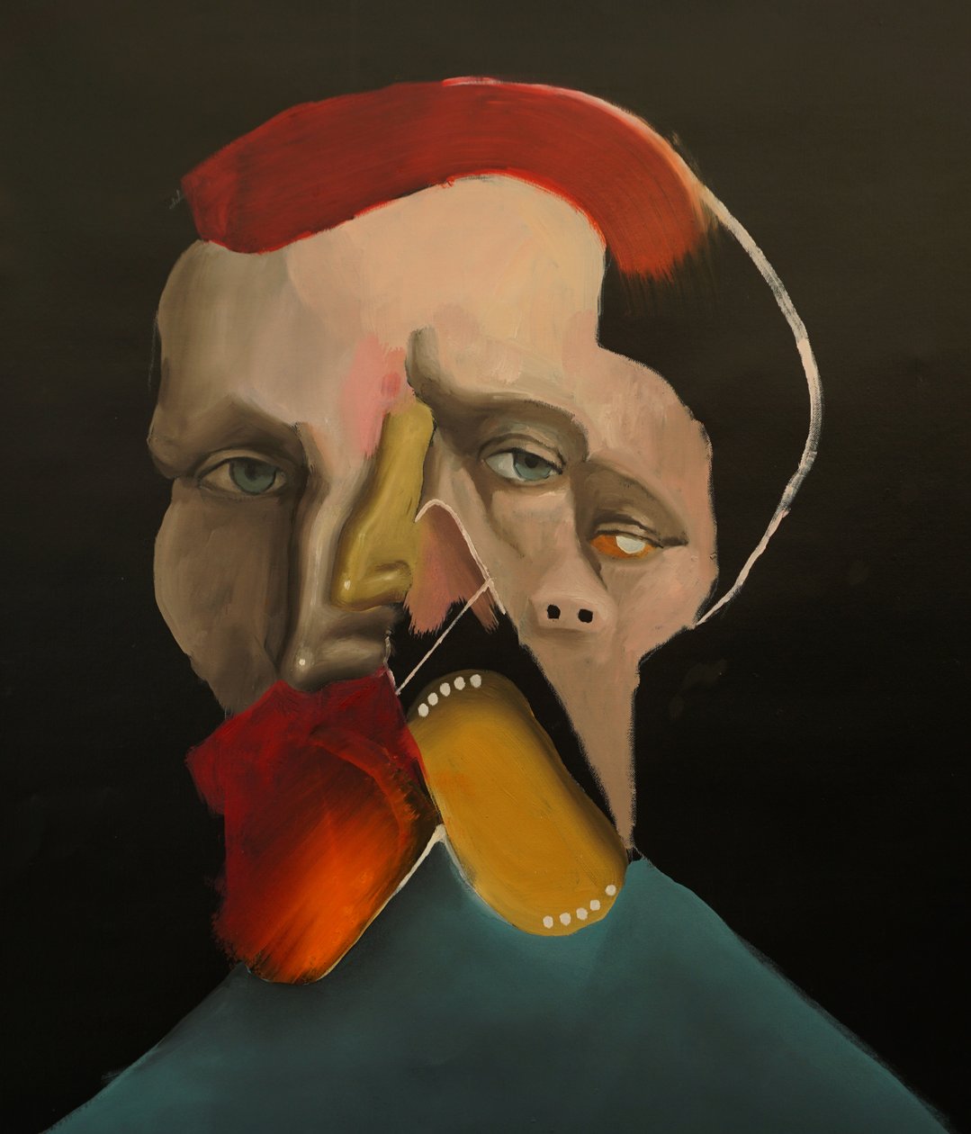 Another Vincent, 2022 (tuval üzerine yağlıboya ve akrilik) by Oscar Nin