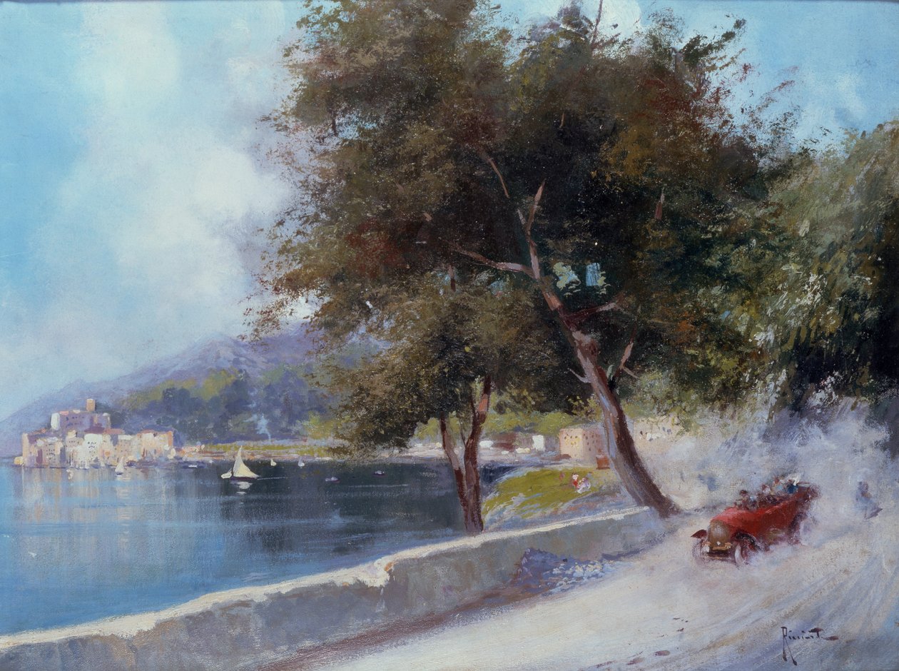 Gölde Yarış (tuval üzerine yağlı boya) by Oscar Ricciardi