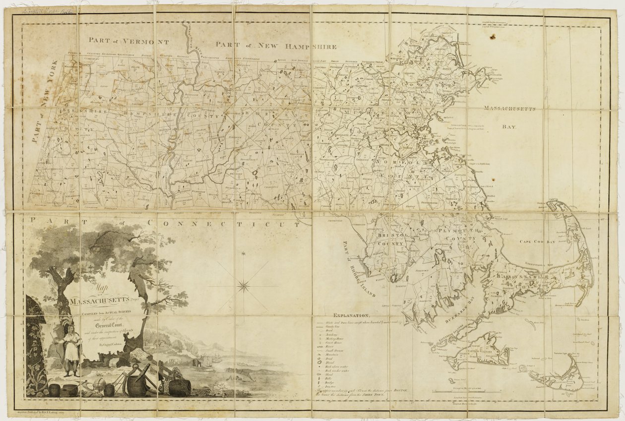 Uygun Massachusetts Haritası: Genel Mahkeme emriyle ve atanan ajanların denetimi altında yapılan gerçek araştırmalardan derlenmiştir, 1802 by Osgood Carleton