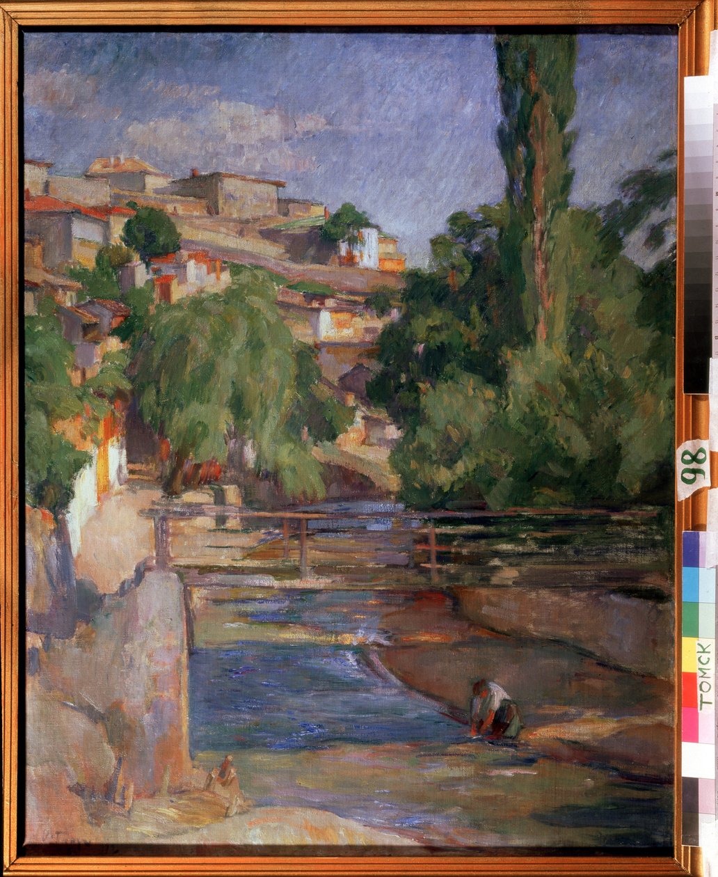 ""Köprü ve nehir ile manzara"" Resim Osip Emmanuelovich Braz (1872-1936) 1912 Devlet Sanat Müzesi, Tomsk by Osip Emmanuilovich Braz
