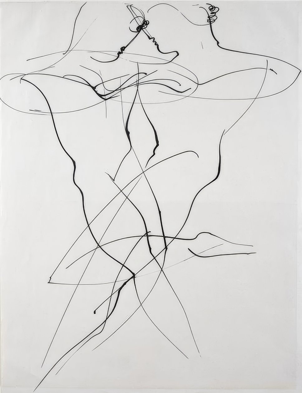 Karşı harekette sallanan iki kişi by Oskar Schlemmer