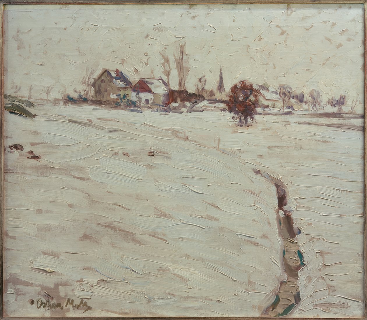 Grafrath yakınlarındaki kar manzarası by Oskar Moll