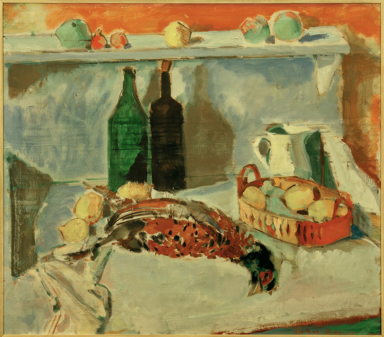 Ölü bir sülün ile natürmort by Oskar Moll