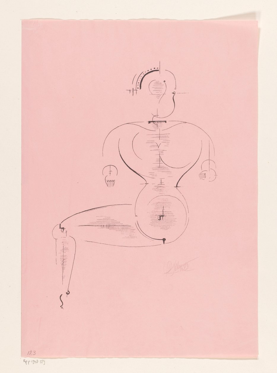 Oturan figür by Oskar Schlemmer (signed by artist)