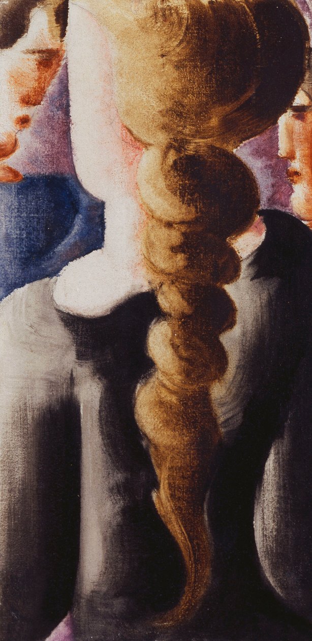 Arkadan Koyu Pigtail, Küçük resim I; Arkadan siyah örgülü kız, küçük resim ben by Oskar Schlemmer