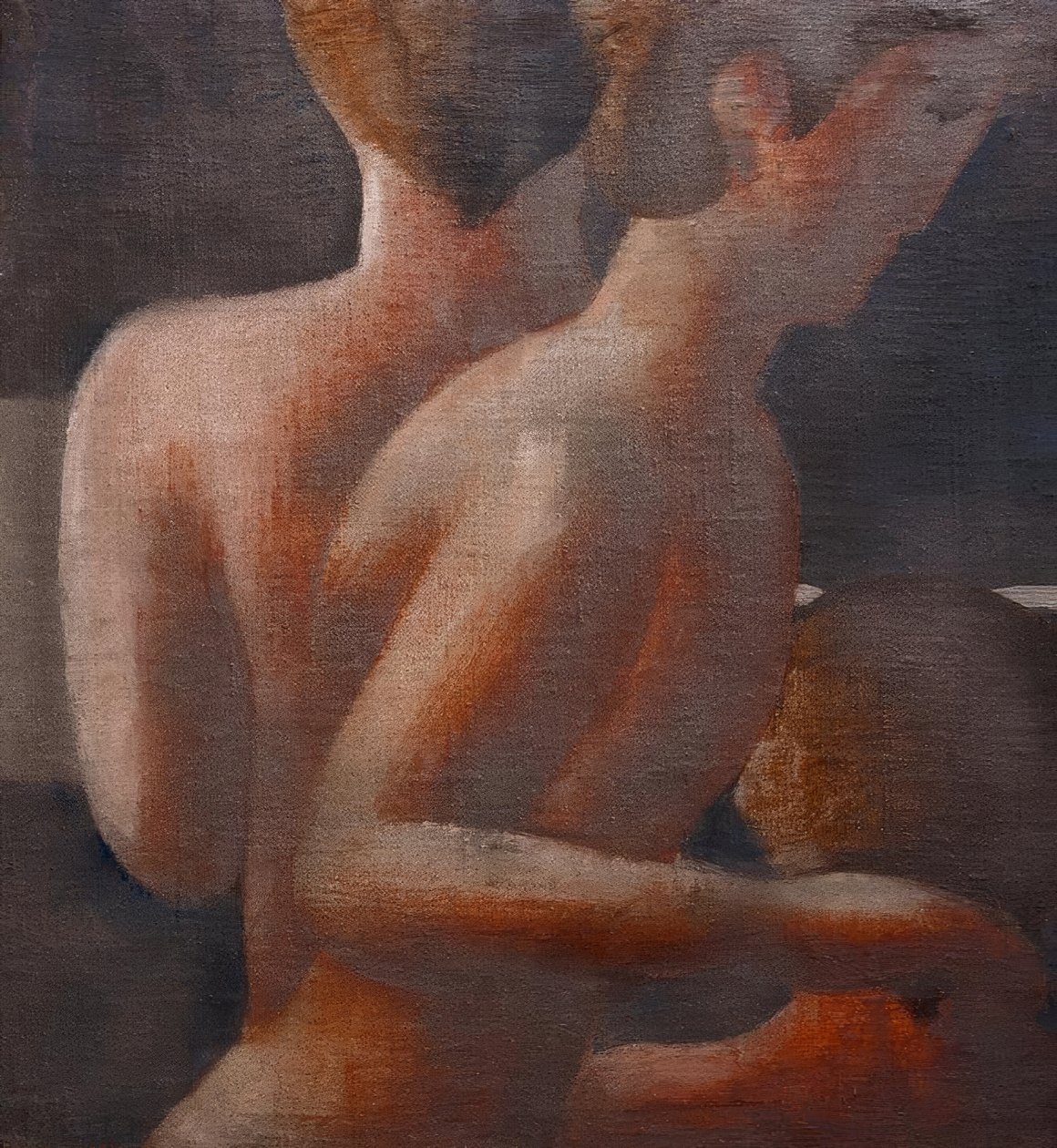 Üç çıplak, gümüş friz III by Oskar Schlemmer