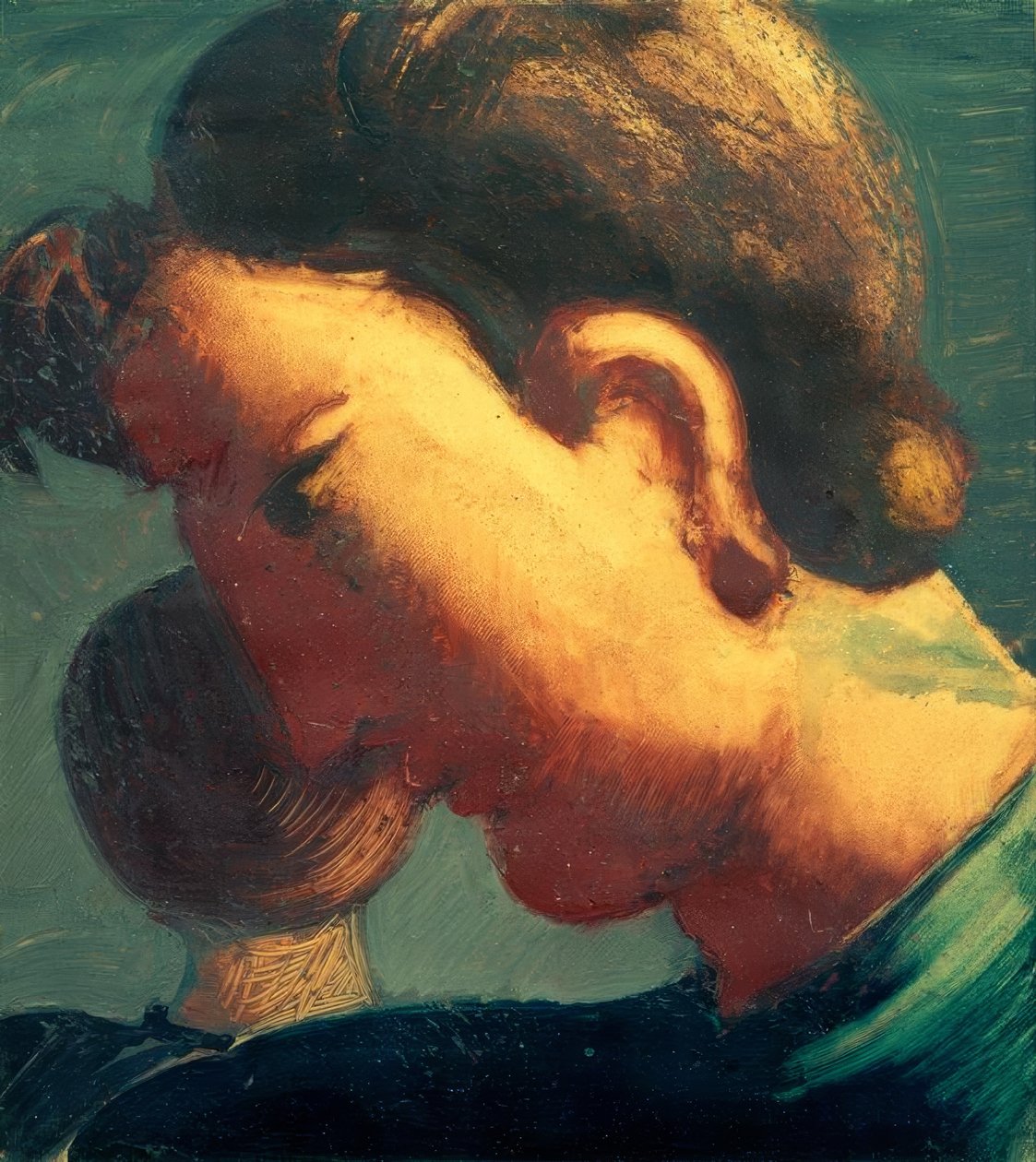 Yandan büyük kafa ve küçük kafa by Oskar Schlemmer