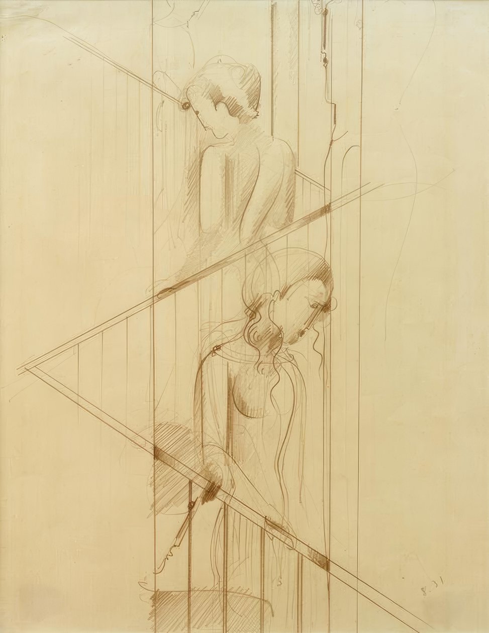 merdiven sahnesi by Oskar Schlemmer