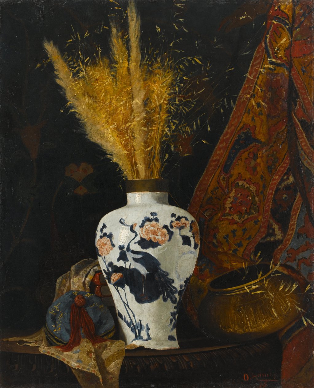 Beyaz Vazoda Çiçekler , Flowers in a White Vase by Osman Hamdi Bey
