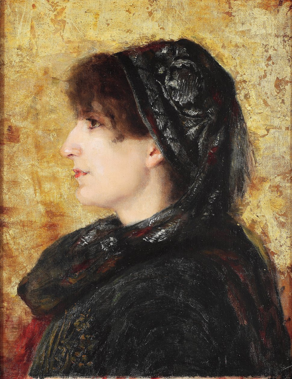 Naile Hanım Portresi , Portrait of Naile Hanım by Osman Hamdi Bey