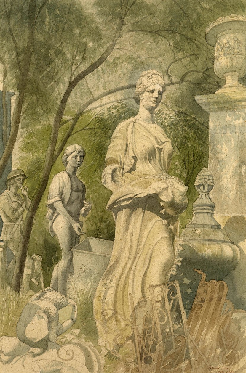 Bahçe Heykelleri, 1955 (kağıt üzerinde wc) by Osmund Caine