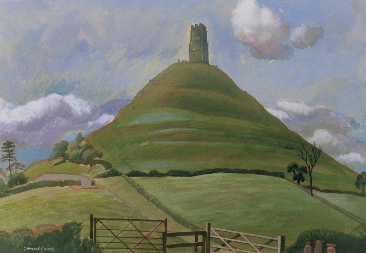 Glastonbury Tor (kağıt üzerinde wc) by Osmund Caine