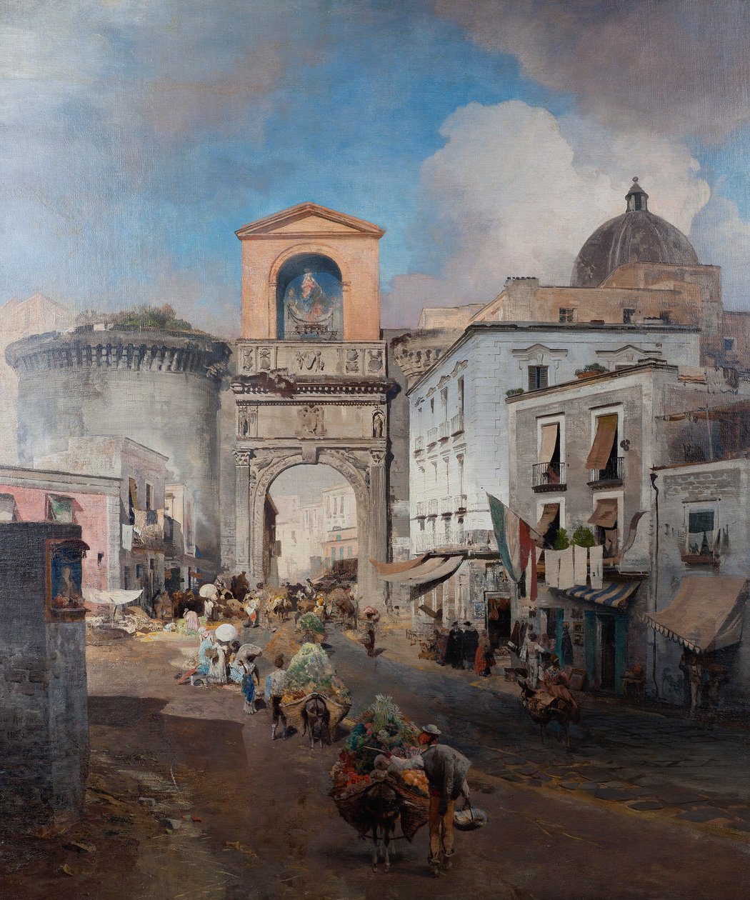 Pazara yürüyüş by Oswald Achenbach
