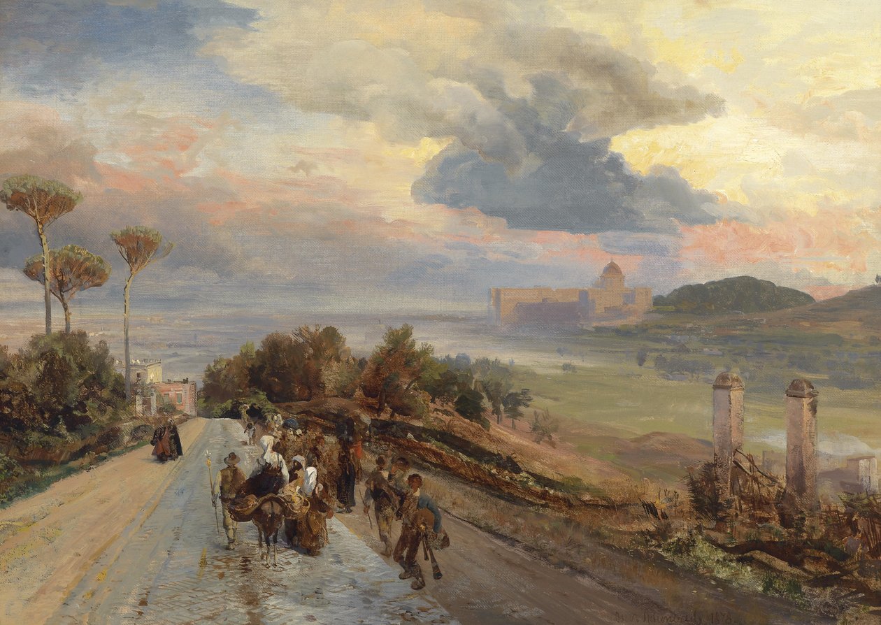 Vatikan manzaralı Roma yakınlarındaki Via Cassia by Oswald Achenbach