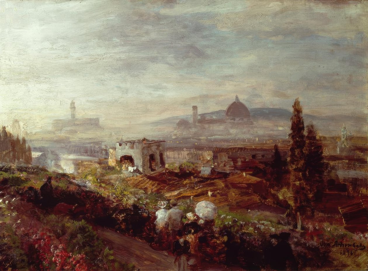 Floransa manzarası by Oswald Achenbach