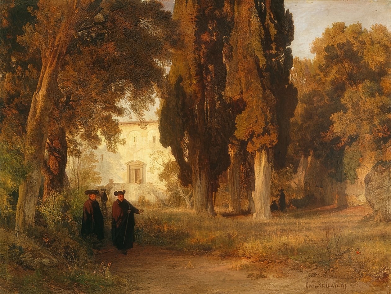 Manastır bahçesi. 1857
