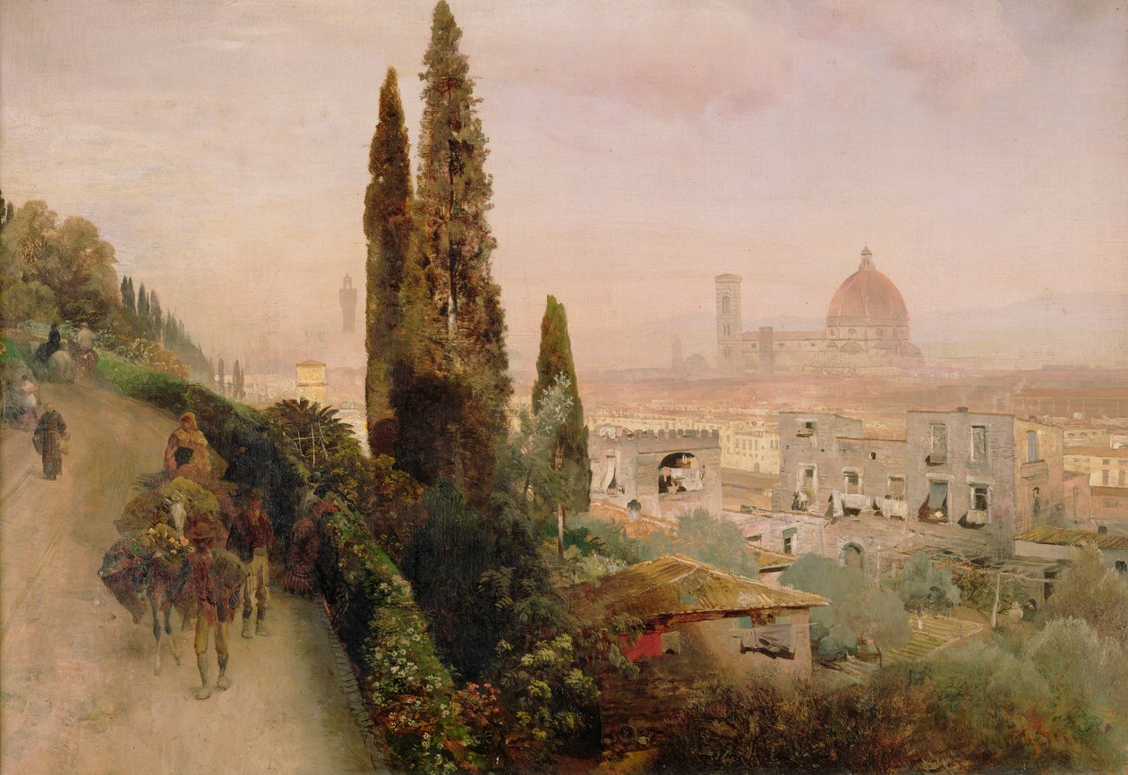 Floransa (tuval üzerine yağlı boya) by Oswald Achenbach