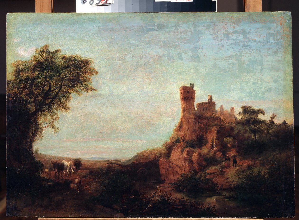 ""Paysage au chateau"" (Kaleli manzara) Peinture d