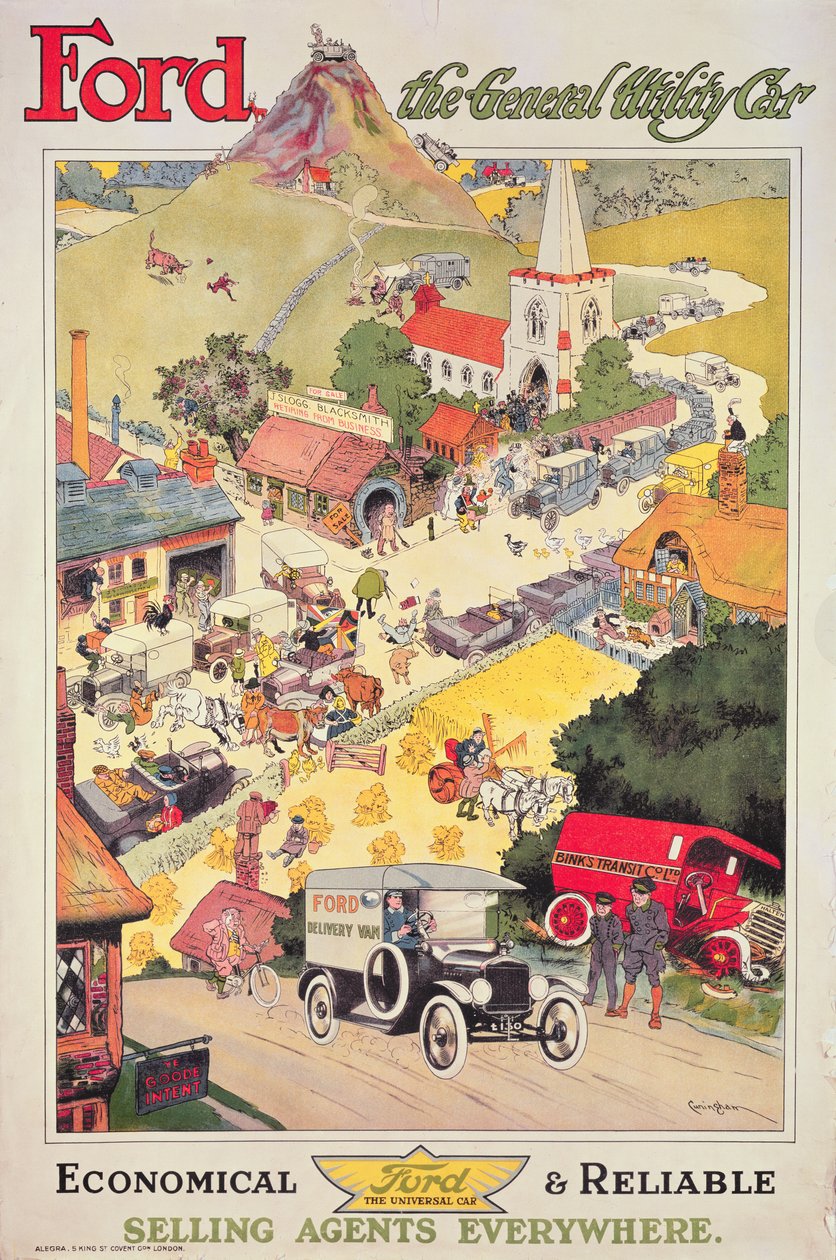 Poster reklamı Ford - General Utility Car, c.1912 by Oswald Hamilton Cuningham