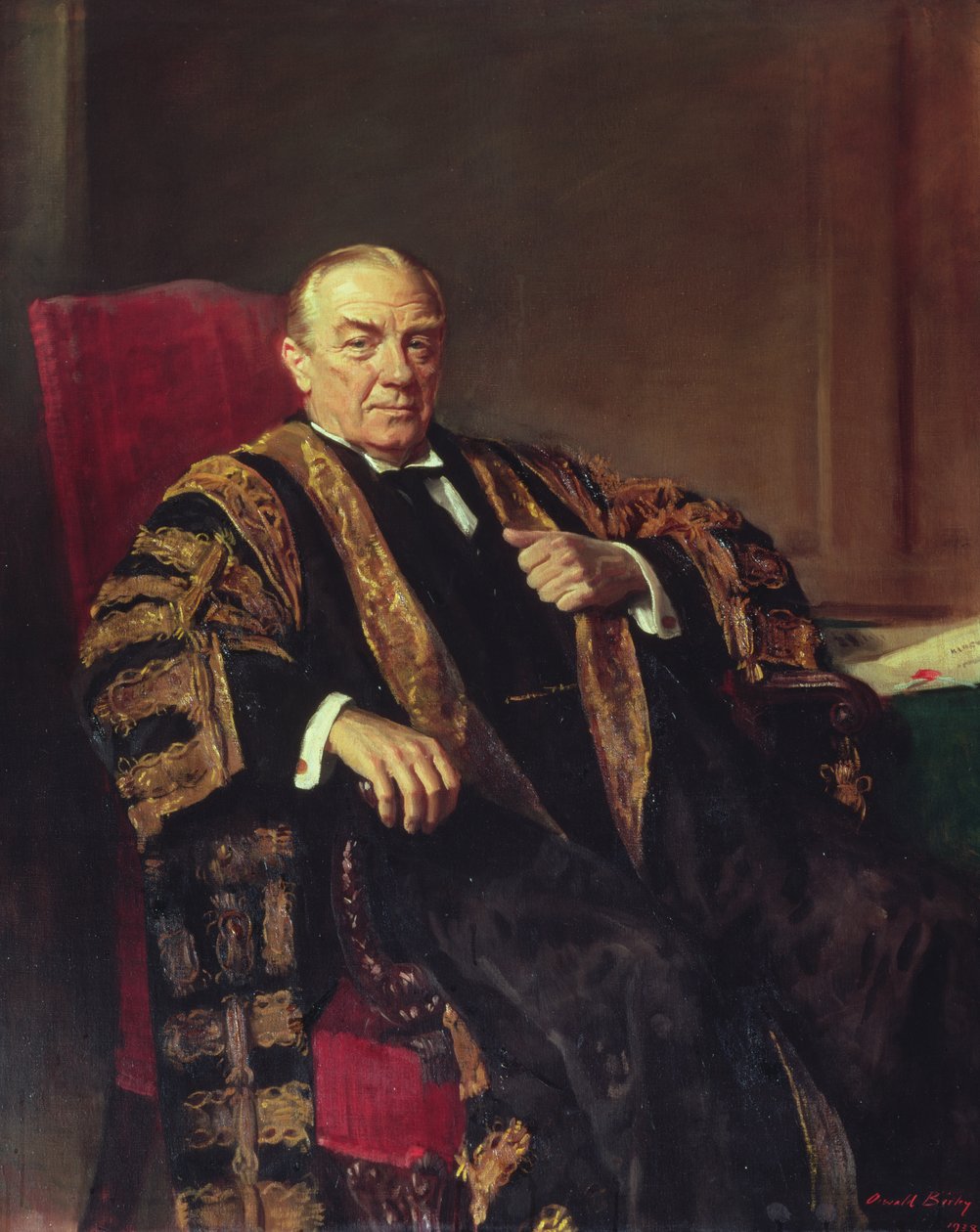 Stanley Baldwin'in Portresi (1867-1947) (tuval üzerine yağlı boya) by Oswald Hornby Joseph Birley