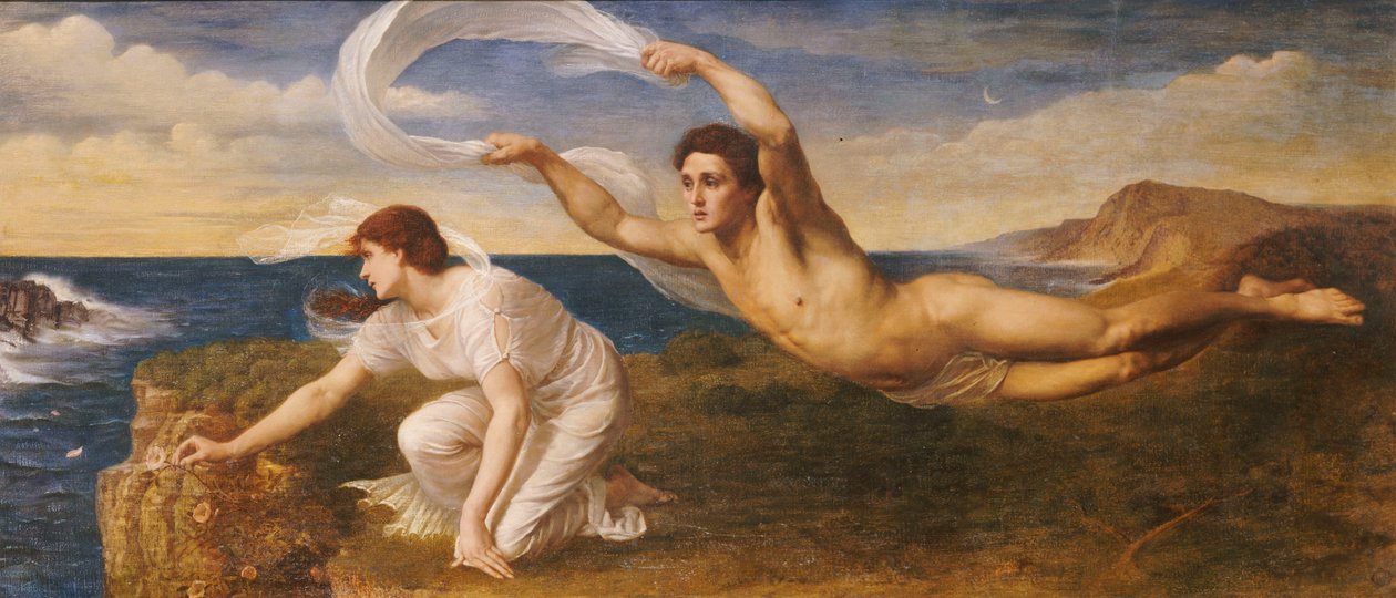 Boreas ve Orithyia, 1879 dolayları (tuval üzerine yağlı boya) by Oswald von Glehn