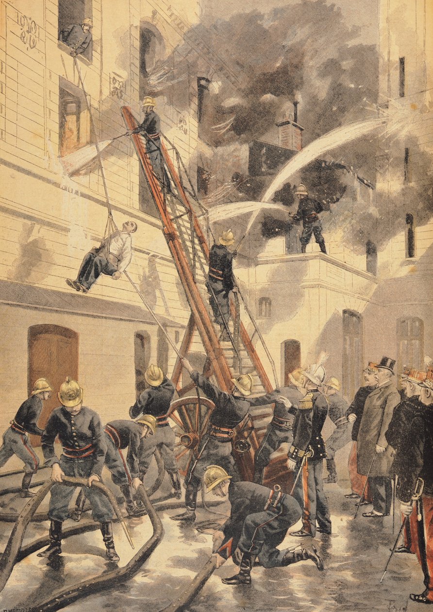 Felix Faure (1841-99) with the firemen, from 