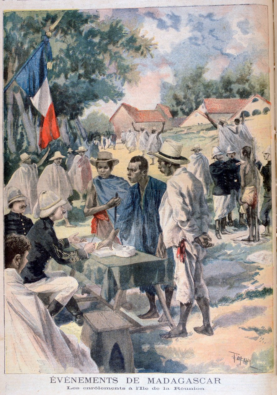 Yerlilerin La Reunion Adası'na Kaydedilmesi, 1895 by Oswaldo Tofani
