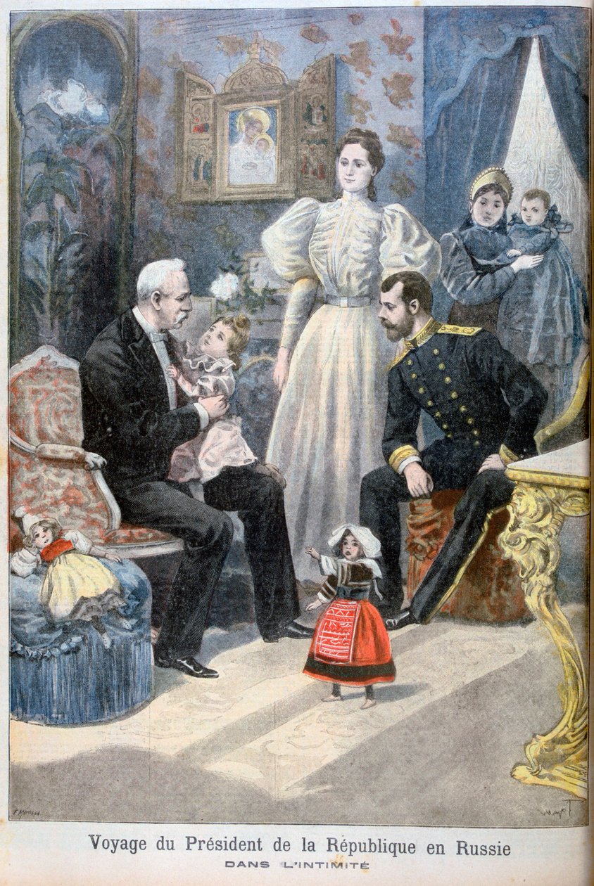 Rusya Çarı II. Nicholas ve Fransa Cumhurbaşkanı Felix Faure, 1897 by Oswaldo Tofani