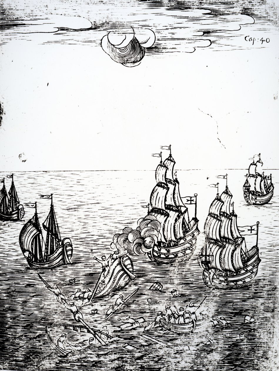 gemi enkazı, 1694 by Othon Frederic von der Groben