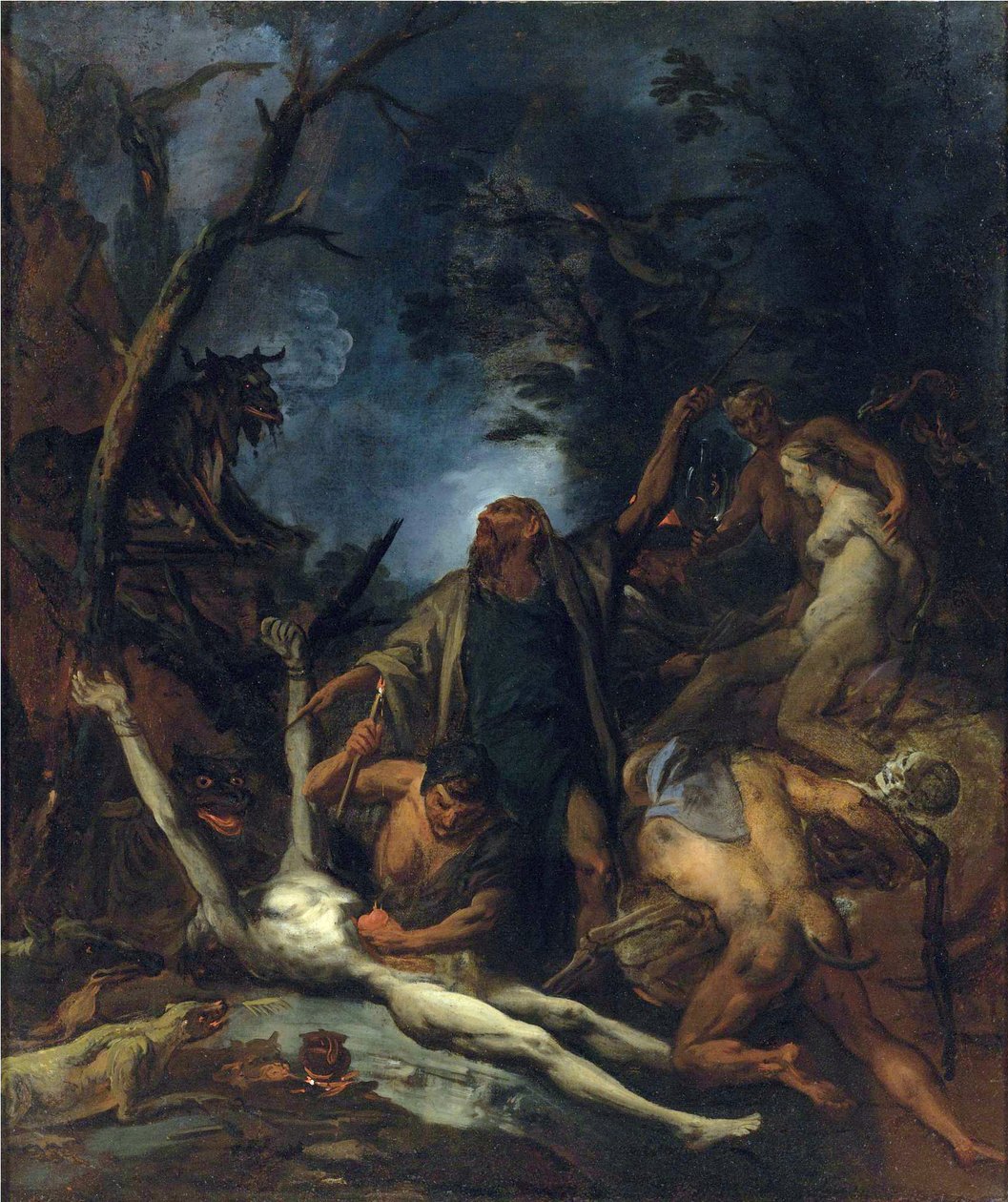 Kara kütledeki cadılar - Tablo Ottaviano Dandini (yaklaşık 1706-1740), - Tuval üzerine yağlıboya, 97x81,5 - Özel Koleksiyon by Ottaviano Dandini