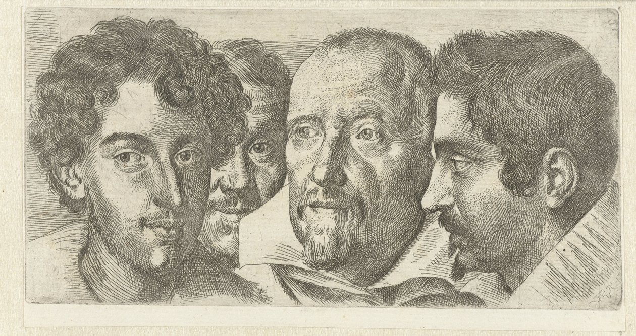 Portret van Cosimo Orsino, Cesare Bartolotti, Sigmund Laire ve Ottavio Leoni by Ottavio Mario Leoni
