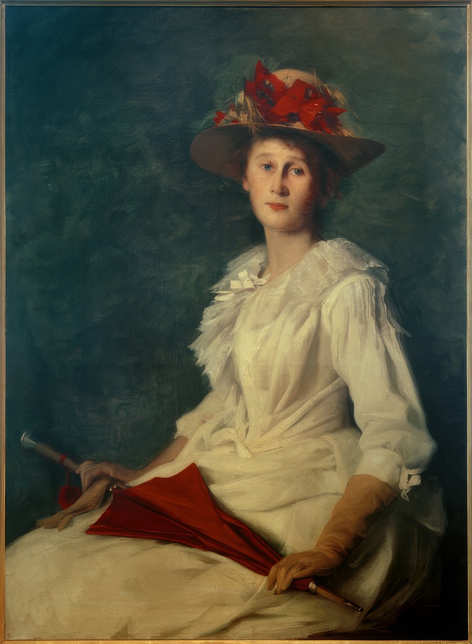 Bir şemsiye ile Helene Roederstein by Ottilie Roederstein